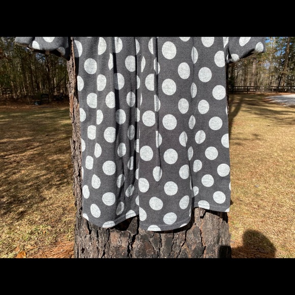 Youth Tween DILY Gray/Light Gray Polka Dot Dress S - Picture 5 of 6